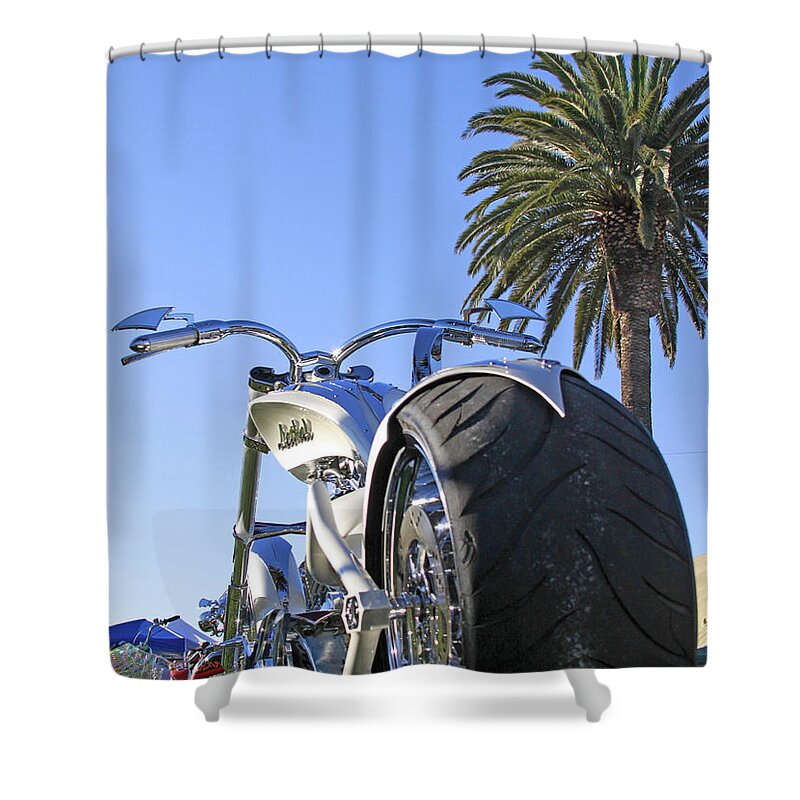 Custom Motorcycle Shower Curtain featuring the photograph California Dreamin by Shoal Hollingsworth