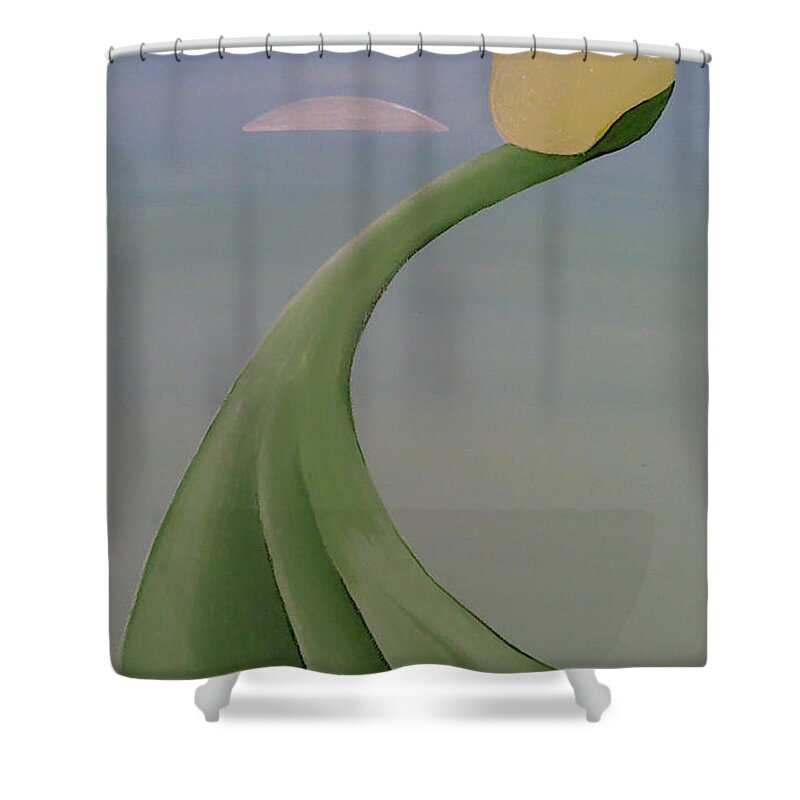Daffodil Shower Curtain featuring the painting Calling The Heavens by Catt Kyriacou