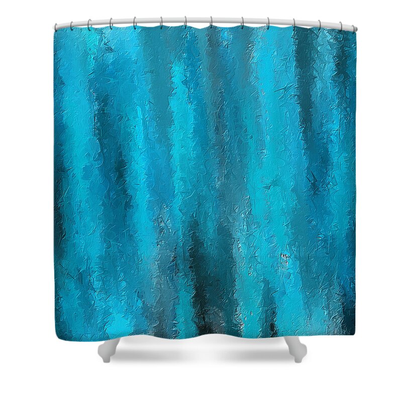 Turquoise Shower Curtain featuring the painting Calming Visuals-Turquoise Art by Lourry Legarde