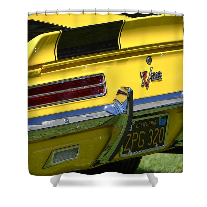 Yellow Shower Curtain featuring the photograph Camaro by Dean Ferreira