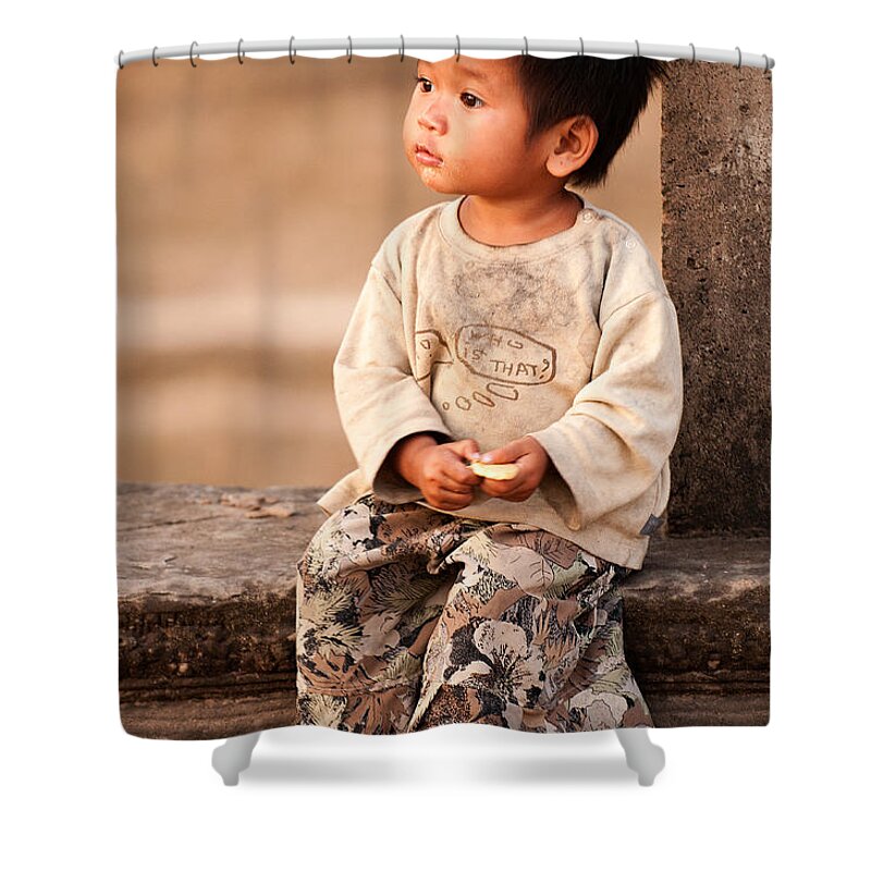 Cambodia Shower Curtain featuring the photograph Cambodian Girl 02 by Rick Piper Photography