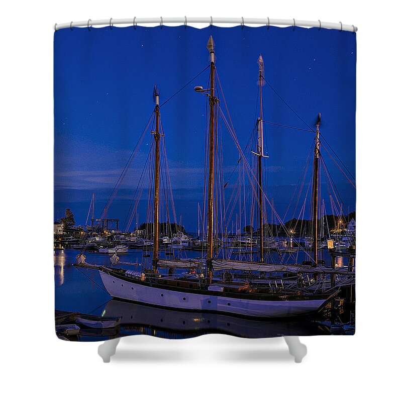 Camden Maine Shower Curtain featuring the photograph Camden Harbor Maine at 4AM by Marty Saccone