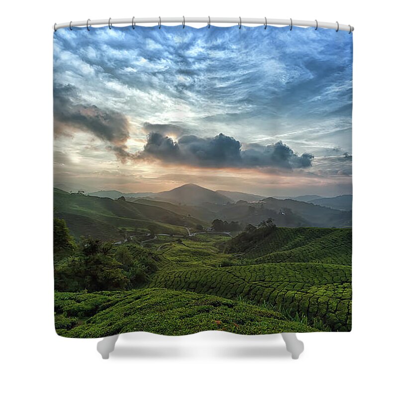 Tranquility Shower Curtain featuring the photograph Cameron Highlands by Sinography