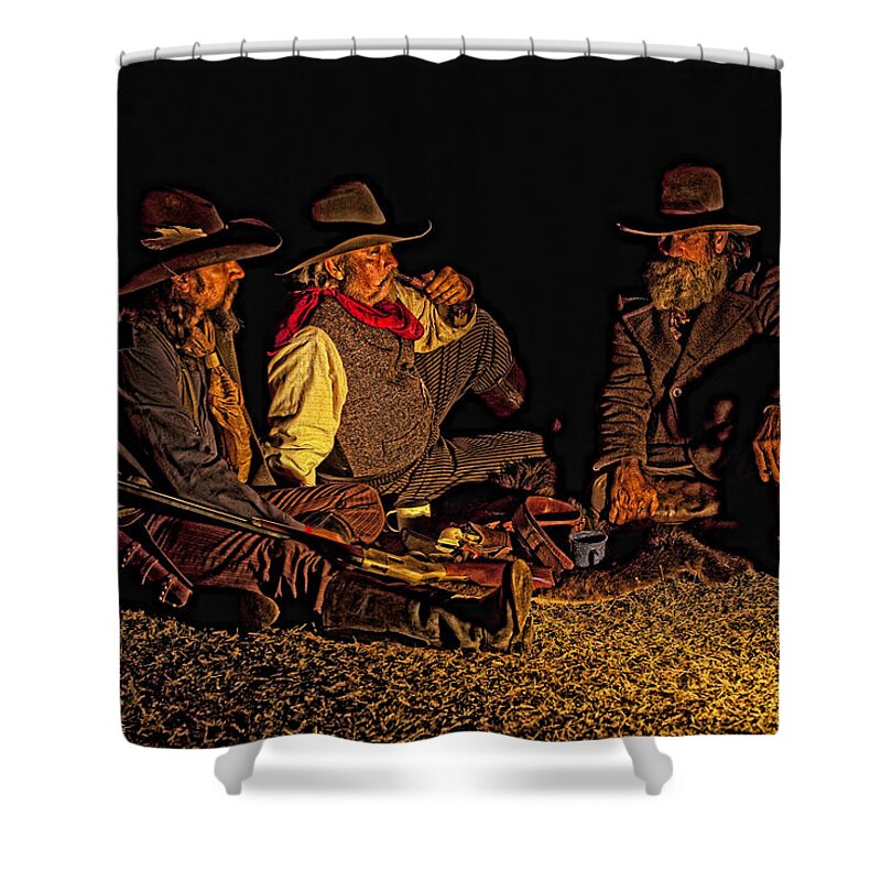 American Shower Curtain featuring the photograph Campfire by Jack Milchanowski