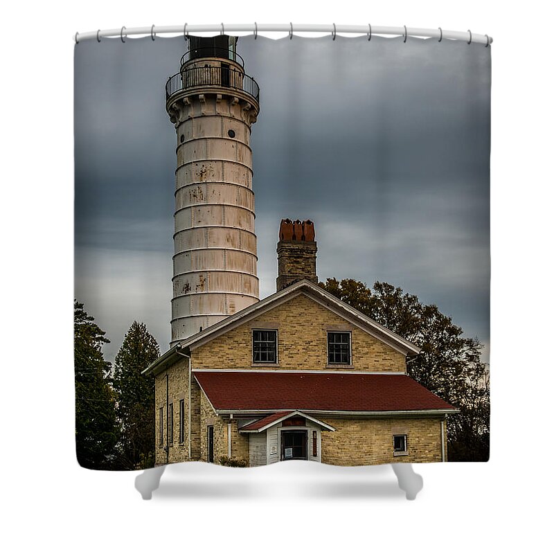 Cana Island Lighthouse Shower Curtain featuring the photograph Cana Island Lighthouse By Paul Freidlund by Paul Freidlund