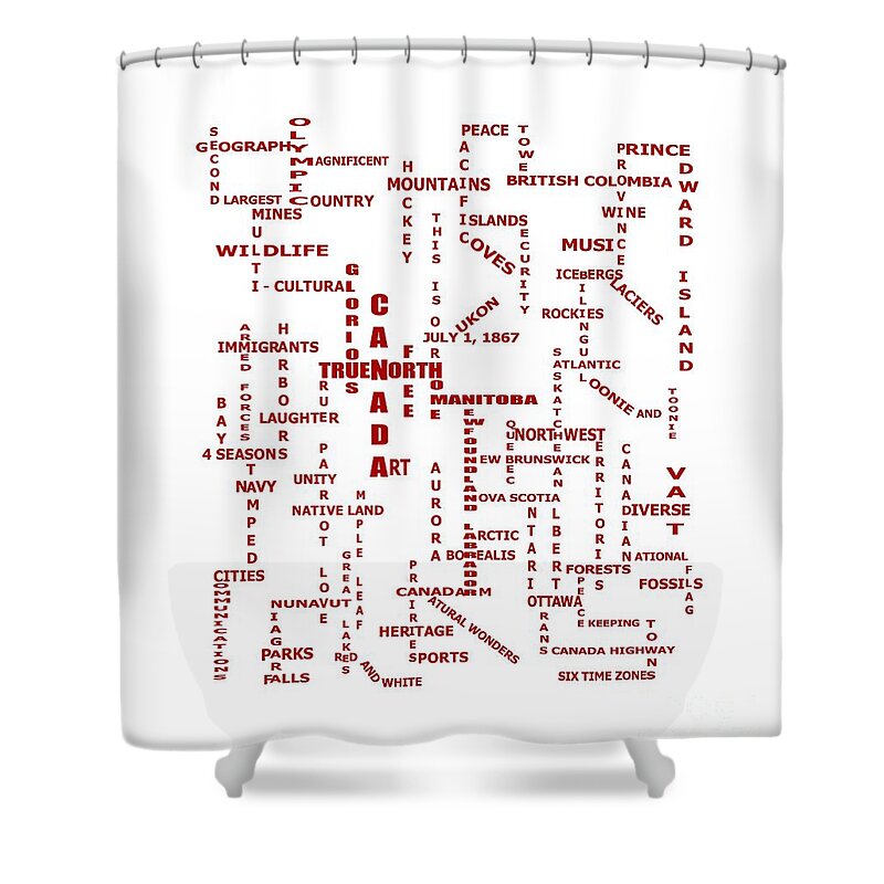 Canada Crosswords Duvet Shower Curtain featuring the digital art Canada Crosswords Duvet by Barbara A Griffin