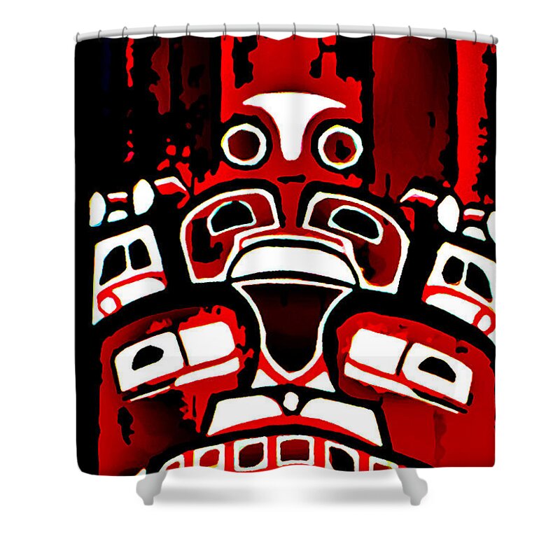 Canada Shower Curtain featuring the digital art Canada - Inuit Village Totem by CHAZ Daugherty