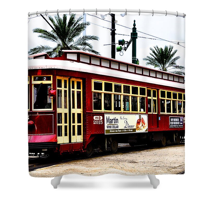 Canal Street Car Shower Curtain featuring the photograph Canal Street Car by Bill Cannon