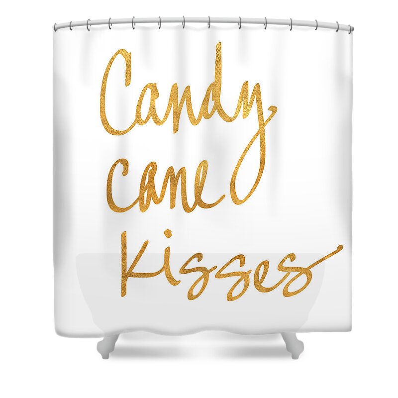 Candy Shower Curtain featuring the digital art Candy Cane Kisses by South Social Studio