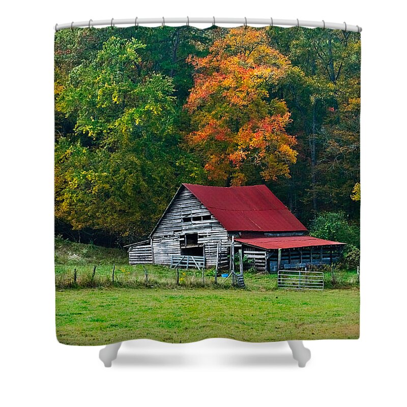 Appalachia Shower Curtain featuring the photograph Candy Mountain by Debra and Dave Vanderlaan