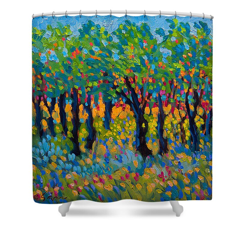 Candy Shower Curtain featuring the painting Candy Wood by Michael Gross
