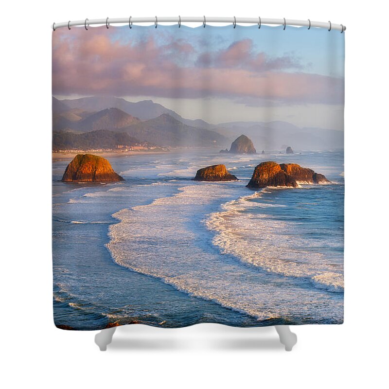 Cannon Beach Shower Curtain featuring the photograph Cannon Beach Sunset by Darren White