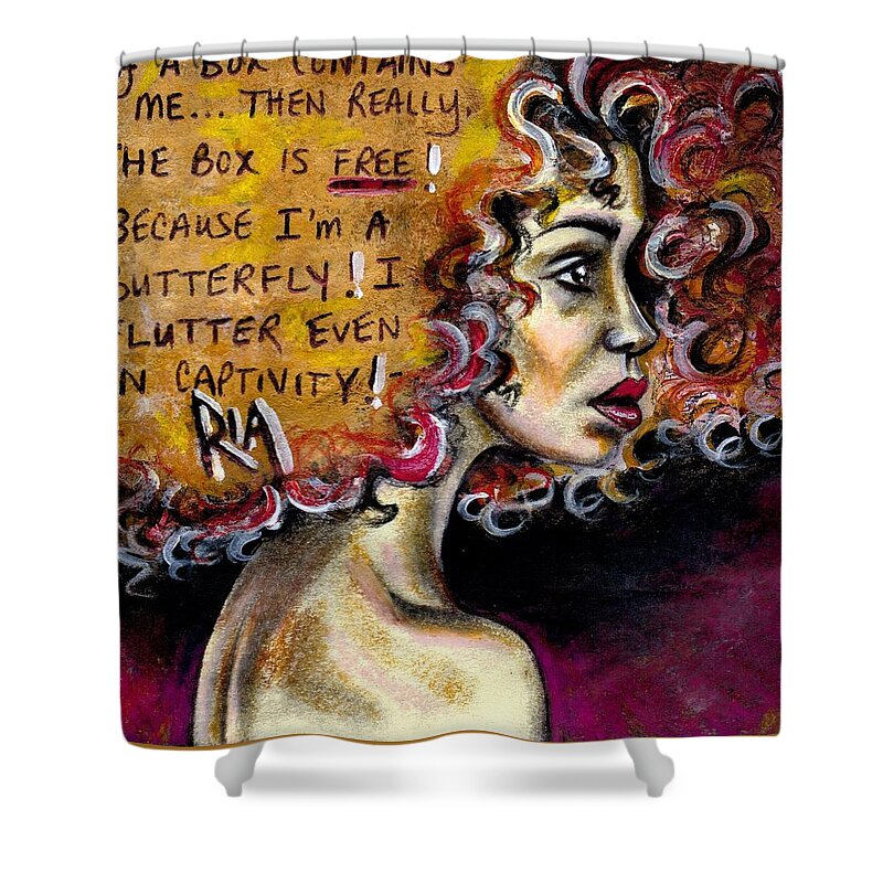 Artbyria Shower Curtain featuring the photograph Cant put me in a Box by Artist RiA