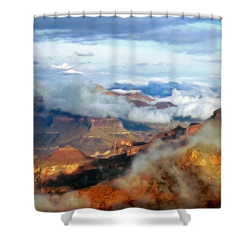 Grand Shower Curtain featuring the photograph Canyon Clouds by Alan Socolik