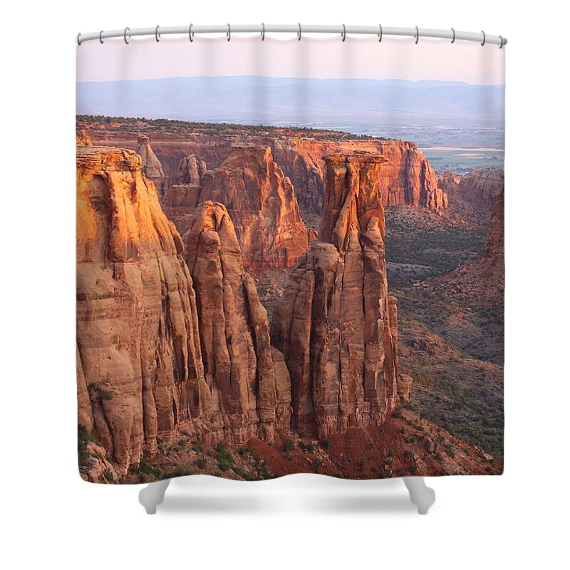 American West Shower Curtain featuring the photograph Canyons and Monoliths by Eric Glaser