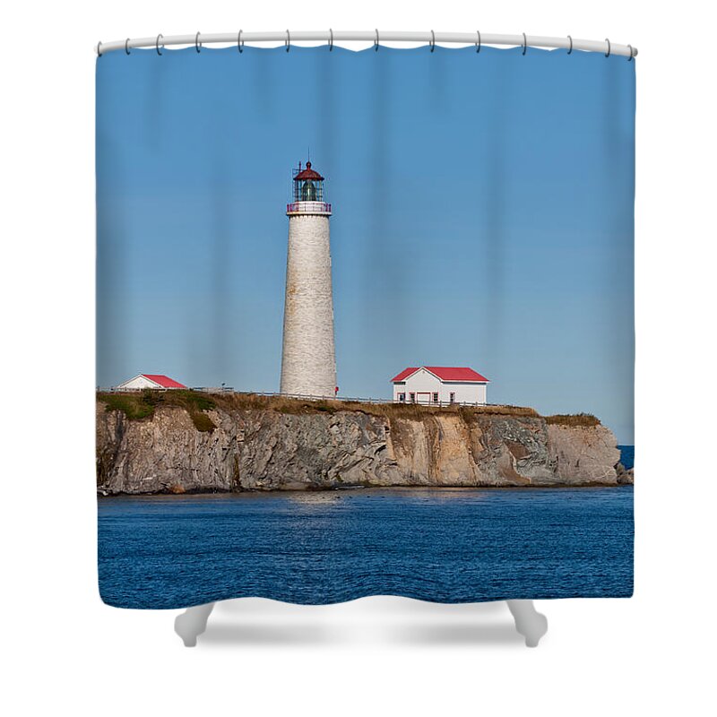 Architecture Shower Curtain featuring the photograph Cap des Rosiers Lighthouse by U Schade