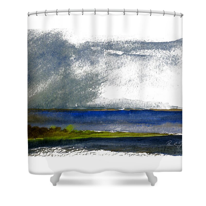 Cape Fear Shower Curtain featuring the painting Cape Fear Squall by Paul Gaj