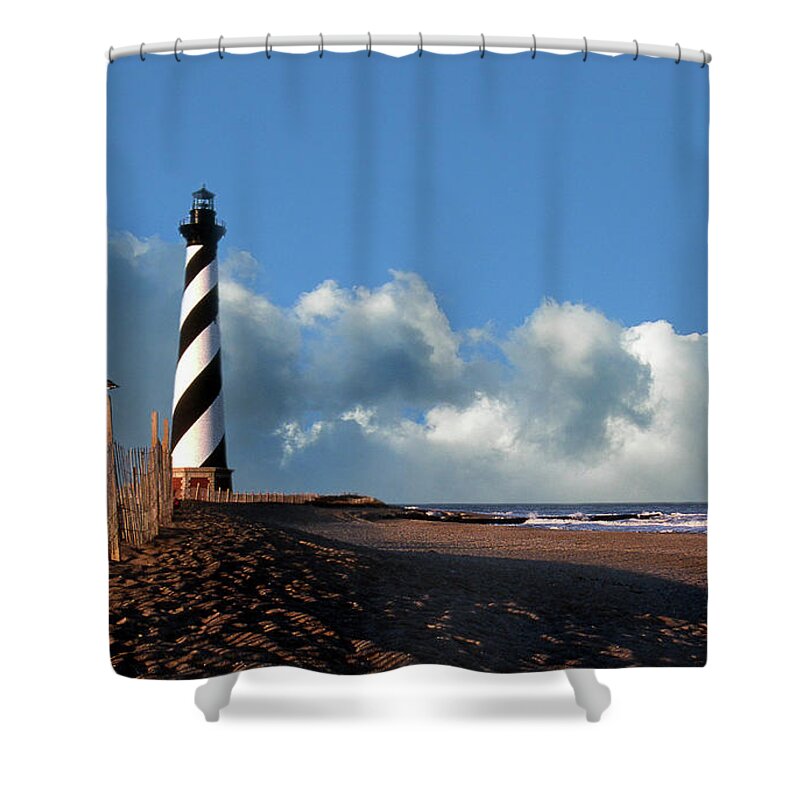 Lighthouses Shower Curtain featuring the photograph Cape Hatteras Lighthouse Nc by Skip Willits