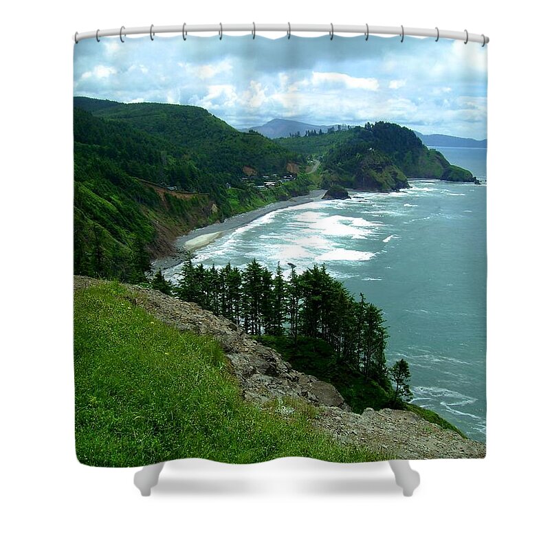 Cape Meares Shower Curtain featuring the photograph Cape Meares by Laureen Murtha Menzl