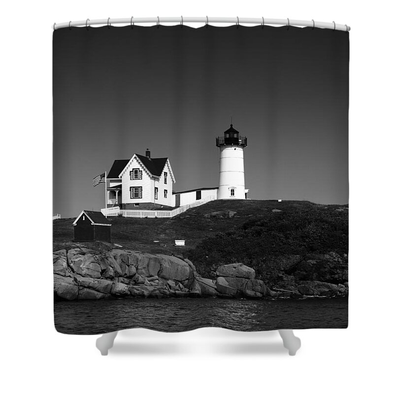 Cape Neddick Light Station Shower Curtain featuring the photograph Cape Neddick Light Station by Mountain Dreams