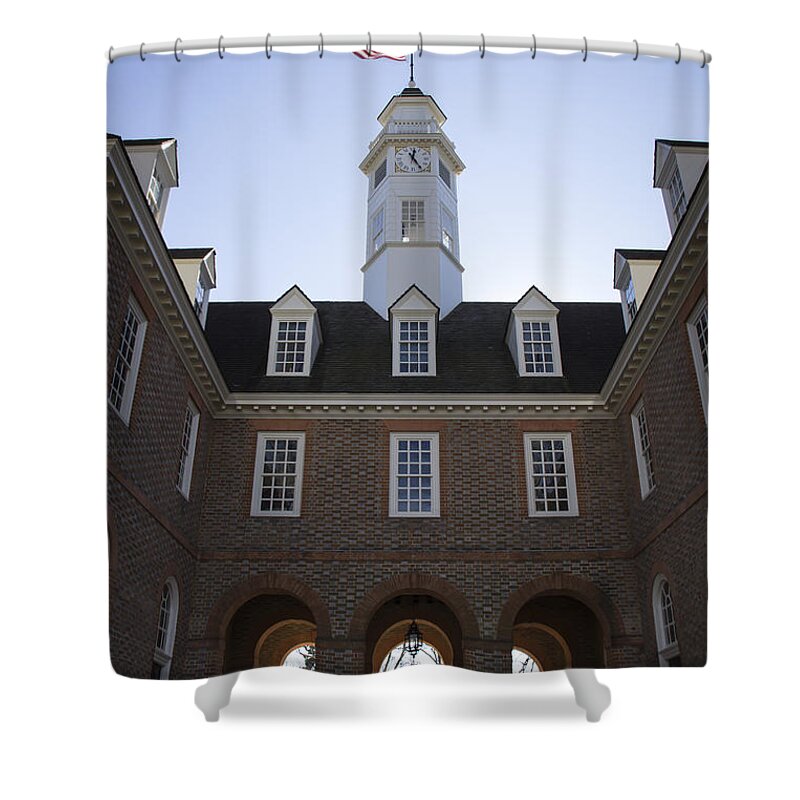 Colonial Shower Curtain featuring the photograph Capitol Arch Rear View by Teresa Mucha