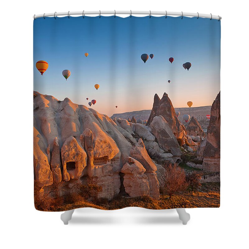 Wind Shower Curtain featuring the photograph Cappadocia, Turkey by Benstevens