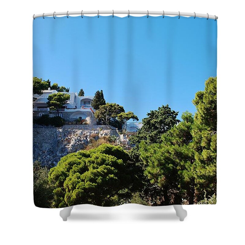 Capri Shower Curtain featuring the photograph Capri's gardens by Dany Lison