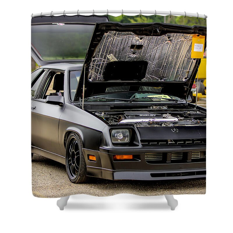 Dodge Shelby Charger Glhs Shower Curtain featuring the photograph Car Show 051 by Josh Bryant