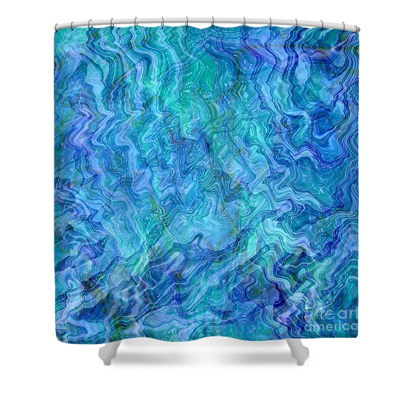 Blue Abstracts Shower Curtain featuring the photograph Caribbean Blue Abstract by Carol Groenen