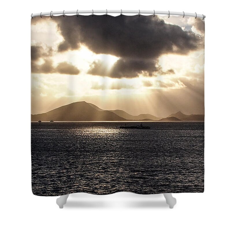 Karen Zuk Rosenblatt Shower Curtain featuring the photograph Caribbean Sunset 1 by Karen Zuk Rosenblatt