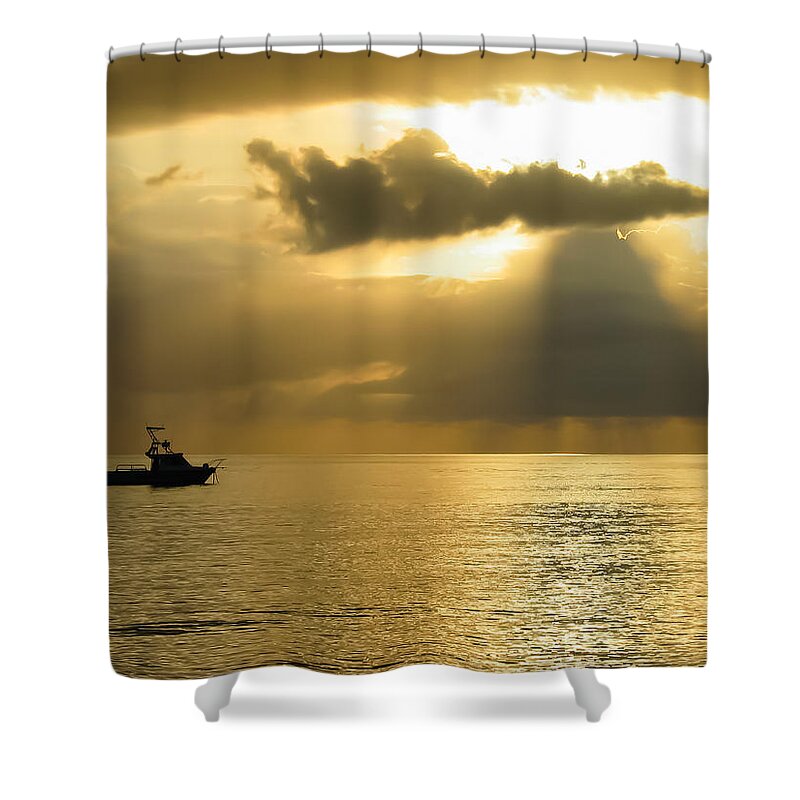 Sun Shower Curtain featuring the photograph Caribbean Sunset by Bob Mintie
