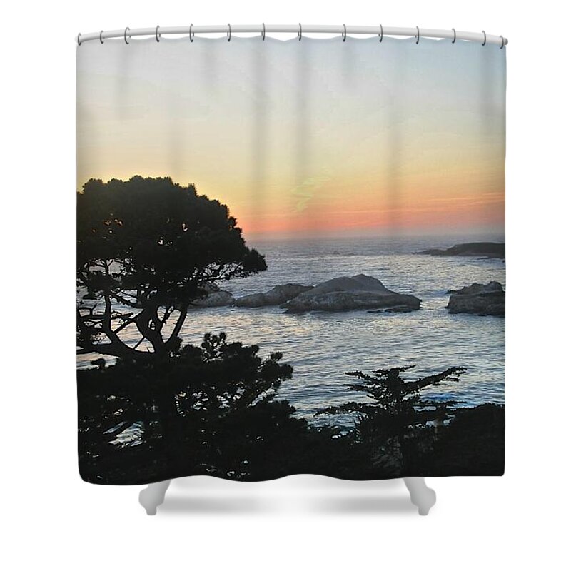 California Sunset Shower Curtain featuring the photograph Carmel's Scenic Beauty by Kristina Deane