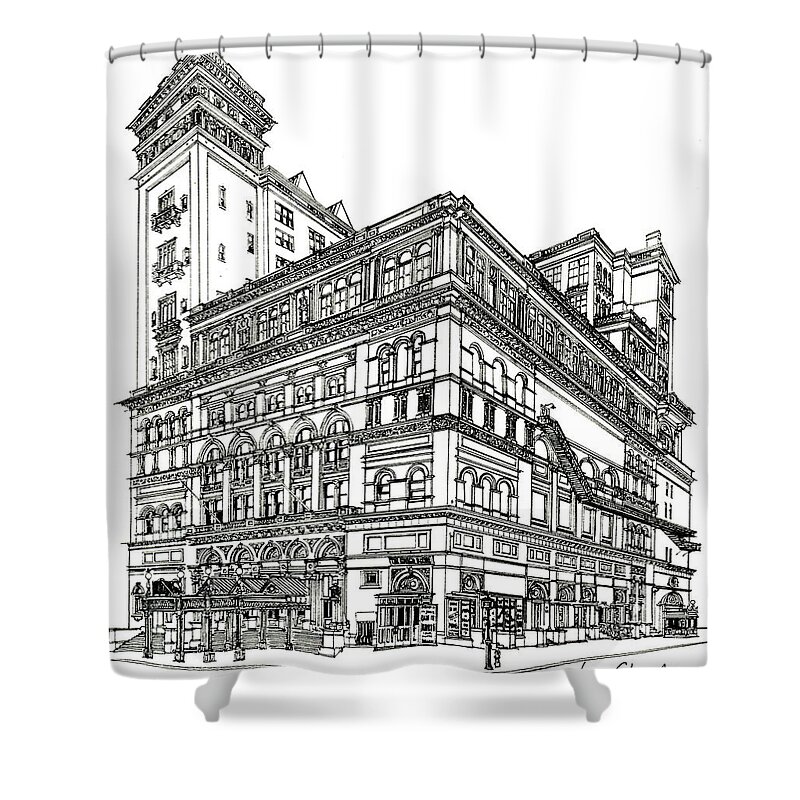 Carnegie Hall Shower Curtain featuring the drawing Carnegie Hall Back in Time by Ira Shander