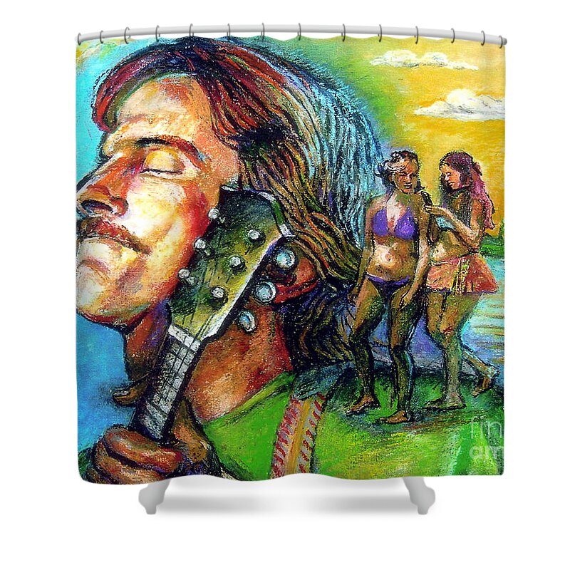 Singer Shower Curtain featuring the drawing Carolina On My Mind by Stan Esson