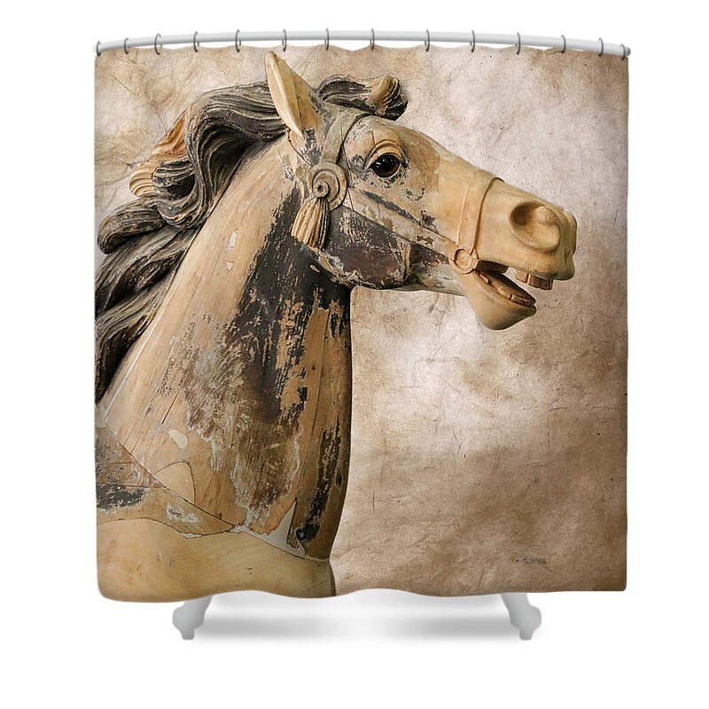 Carousel Shower Curtain featuring the photograph Carousel Pony by Steve McKinzie