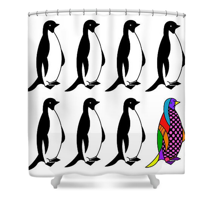 Colorful Shower Curtain featuring the digital art Carpe Diem Herbie by Randall J Henrie