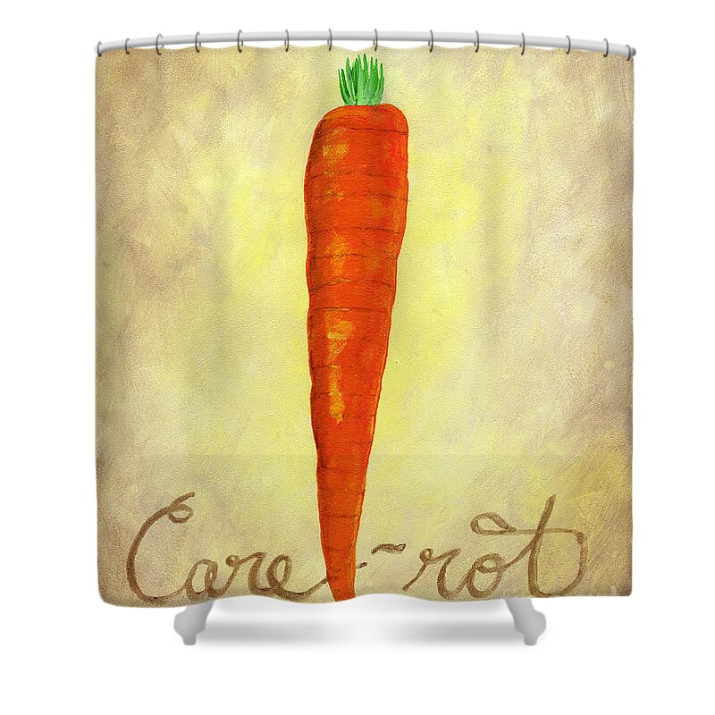 Carrot Shower Curtain featuring the painting Carrot by Michelle Bien