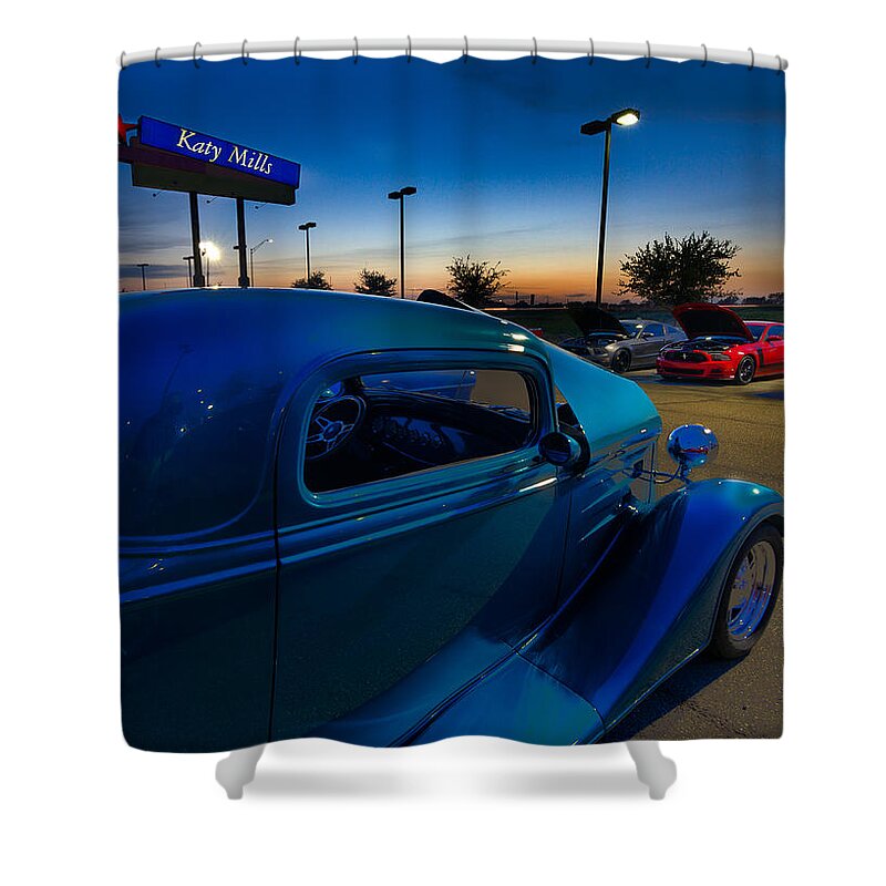 Katy Mills Shower Curtain featuring the photograph Cars at Katy Mills Mall by Tim Stanley