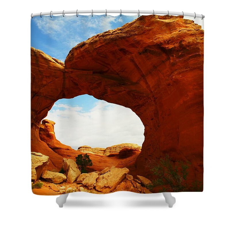 Landscape Shower Curtain featuring the photograph Carved By The Winds Of Time by Jeff Swan