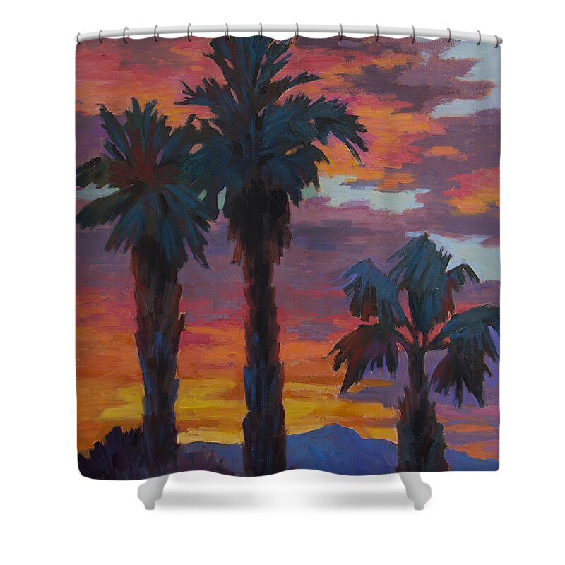 Casa Tecate Shower Curtain featuring the painting Casa Tecate Sunrise 2 by Diane McClary
