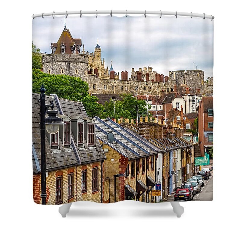 Windsor Castle Shower Curtain featuring the photograph Castle Above the Town by Tim Stanley