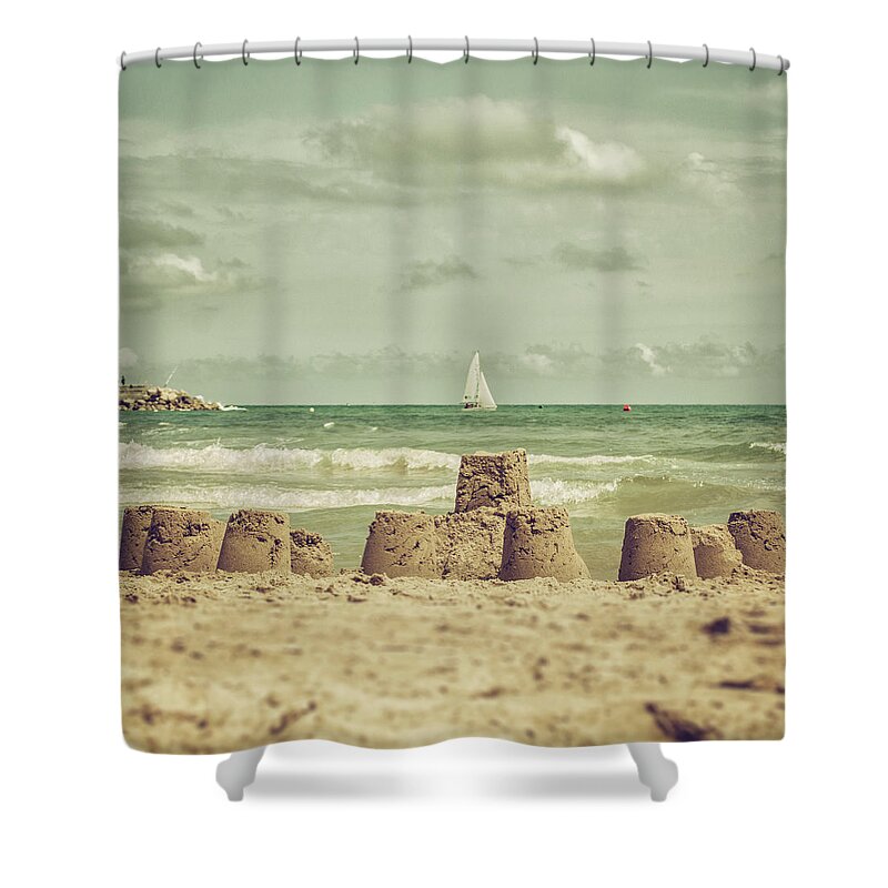 Tranquility Shower Curtain featuring the photograph Castle And Sails by Copyright Alex Arnaoudov