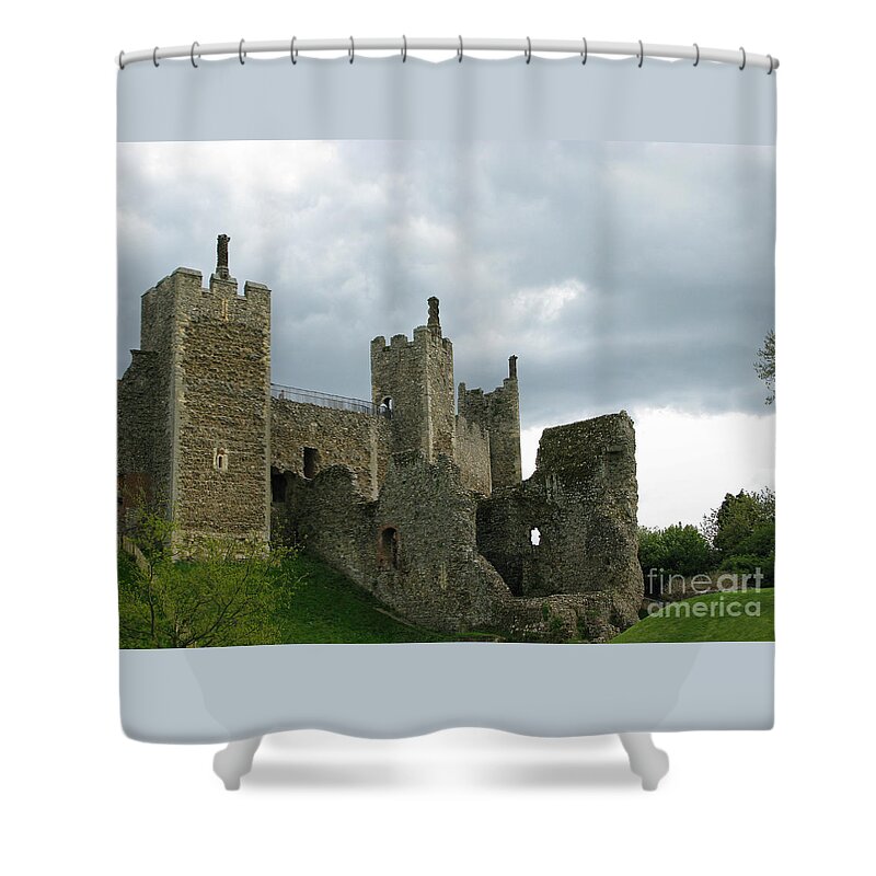 Castle Shower Curtain featuring the photograph Castle Curtain Wall by Ann Horn