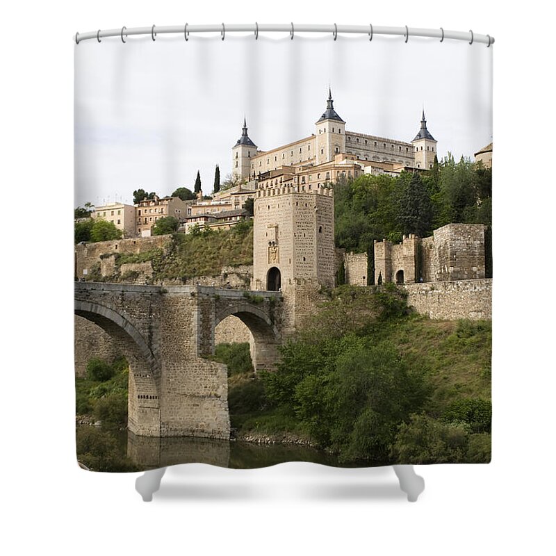 Toledo Shower Curtain featuring the photograph Castle Entrance To Ancient Toledo by Lorraine Devon Wilke