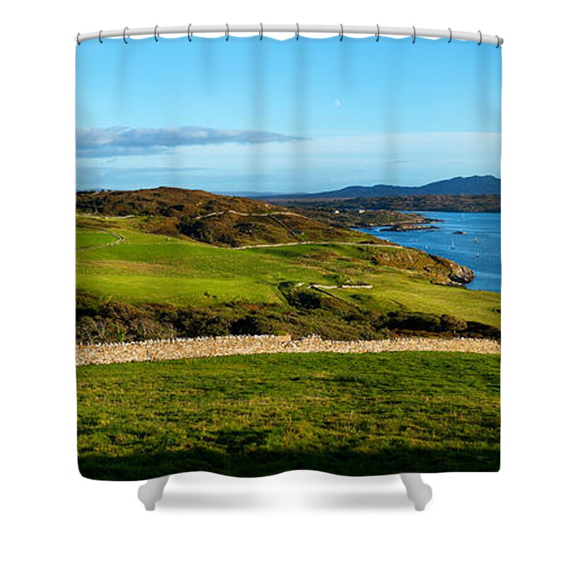 Photography Shower Curtain featuring the photograph Castle On A Hill, Clifden Castle by Panoramic Images
