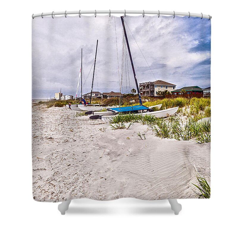Landscape Shower Curtain featuring the photograph Catamaran by Sennie Pierson