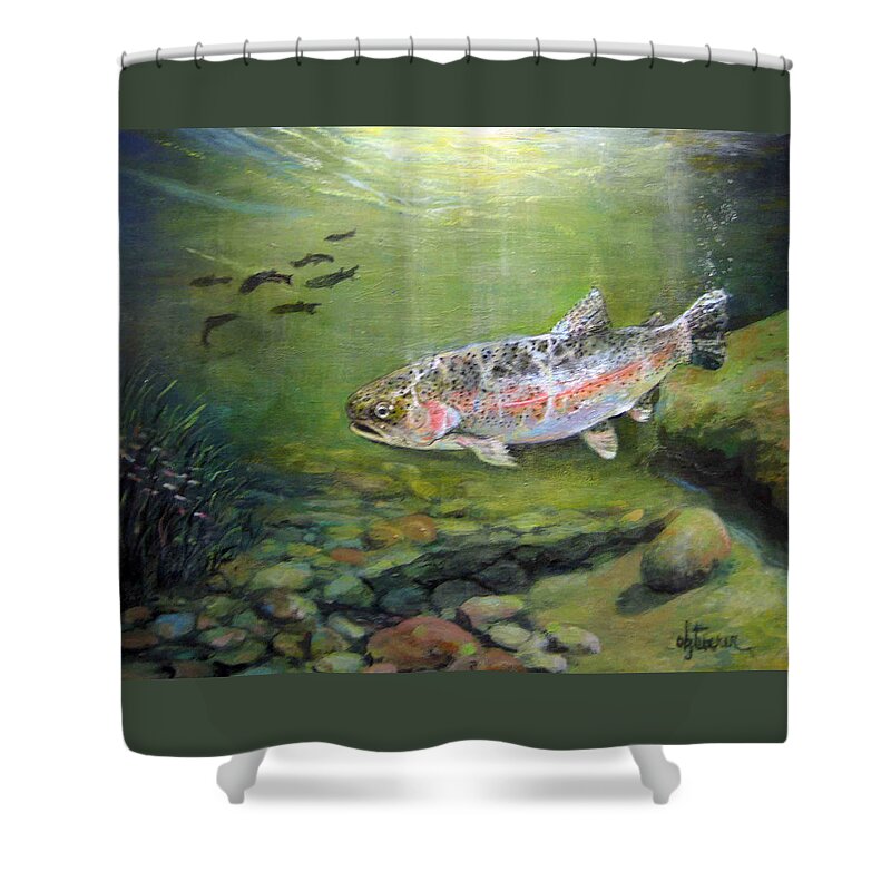 Nature Shower Curtain featuring the painting Catch It by Donna Tucker