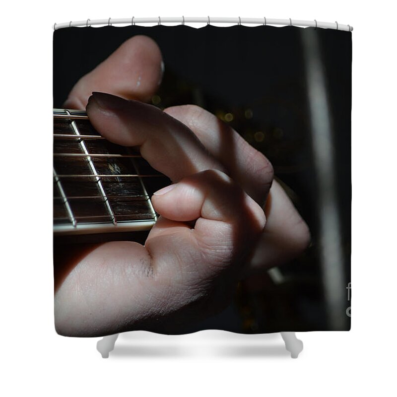 Musician Shower Curtain featuring the photograph Catching The Light by Alys Caviness-Gober