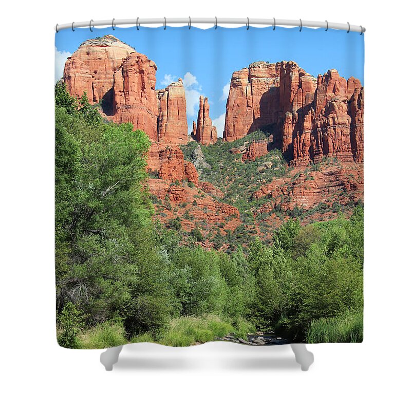 Cathedral Shower Curtain featuring the photograph Cathedral Rock Sedona by Jemmy Archer