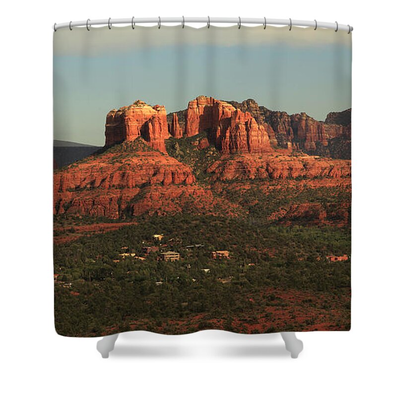 Sedona Shower Curtain featuring the photograph Cathedral Rocks in Sedona by Alan Vance Ley